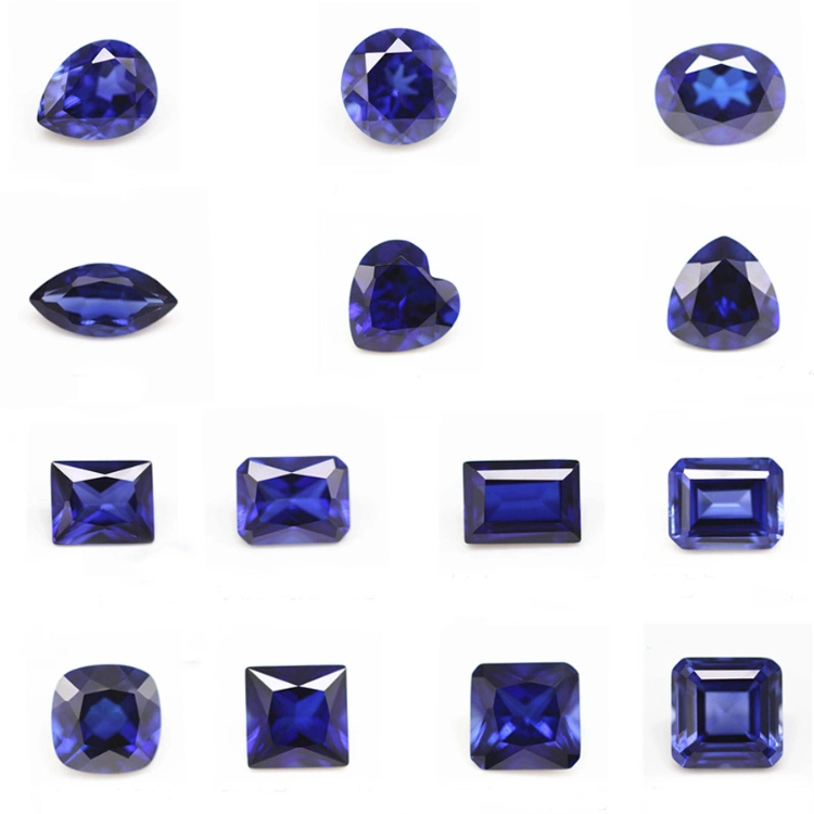 Round Shape Loose Faceted Gemstone Synthetic 34# Sapphire for Jewelry Setting