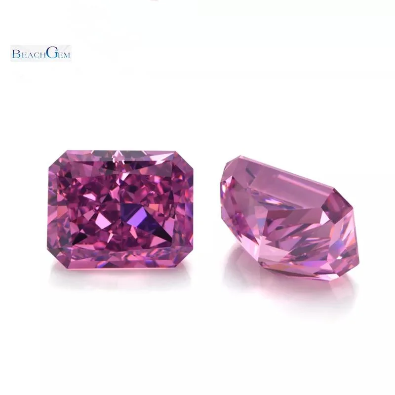 Rose Purple Crushed Ice Cut Cubic Zirconia Gemstone for Jewelry Setting